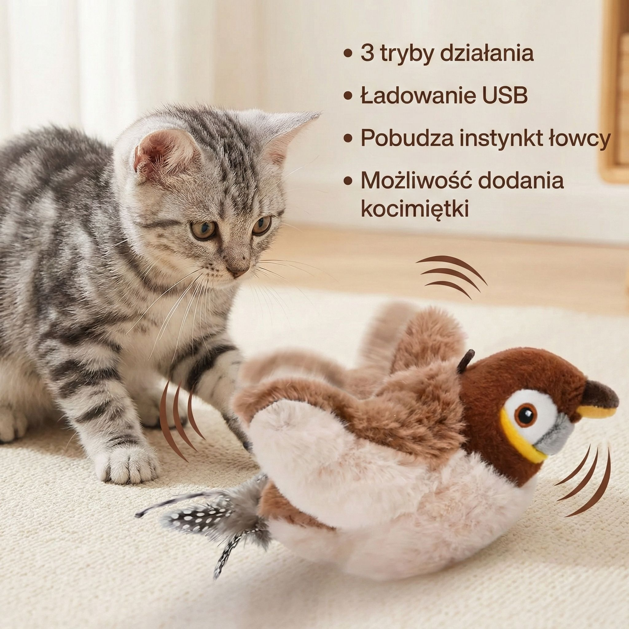 Interaktywny Ptaszek dla Kota